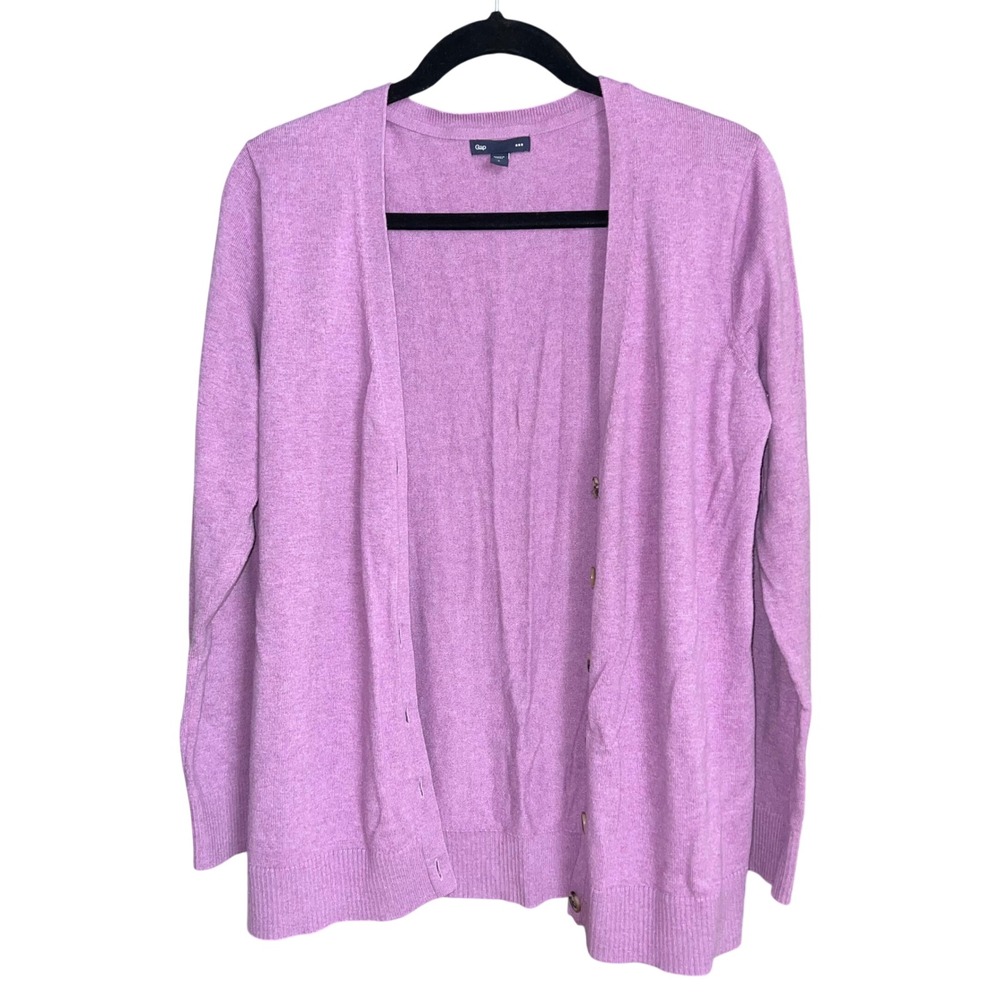 Gap Womens Orchid Purple Button Front Knit Cardigan Sweater Size L